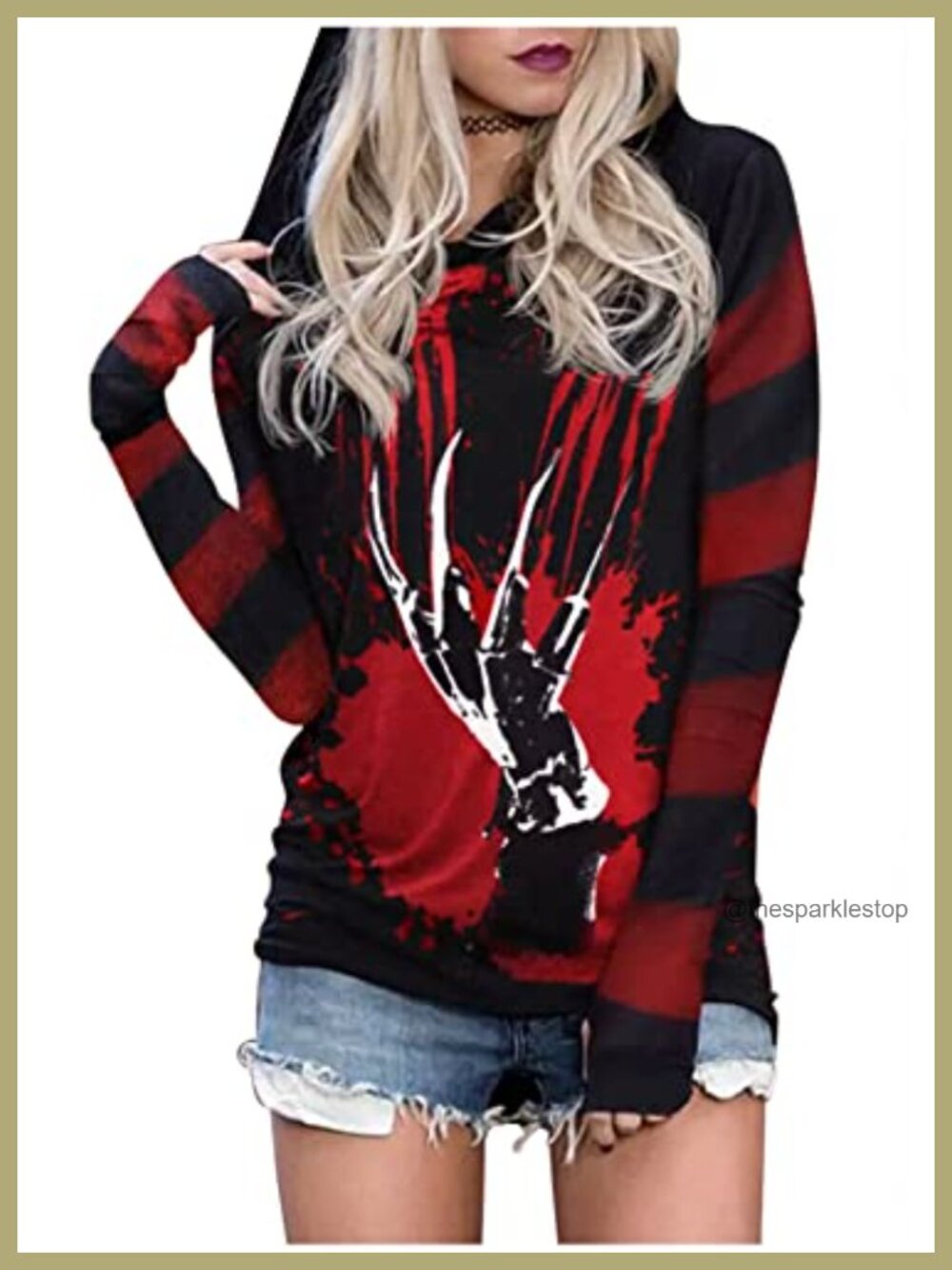 Women's Halloween Skull Graphic Hoodie T Shirt Long Sleeve Casual Loose Pullover
